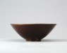 Ding black ware bowl with seasonal flowers (oblique)