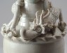 White ware funerary vase and lid with a dragon and bird (oblique)