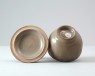 Greenware bowl and lid with lotus petals (oblique)