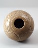 Greenware globular jar with lotus petals (oblique)