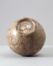 Greenware globular jar with lotus petals (oblique)