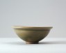Greenware bowl with flowers and waves (oblique)
