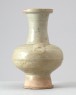 White ware vase with animal masks and floral decoration (oblique)