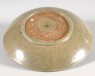 Greenware dish with peony decoration (oblique)