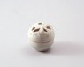 White ware incense box and lid with floral decoration (oblique)