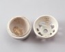 White ware incense box and lid with floral decoration (oblique)