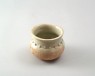 White ware measuring jar for rice (oblique)