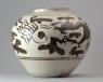 Cizhou type jar with a dragon and phoenix (oblique)