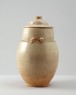 White ware funerary jar and lid (oblique)