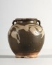 Huangdao black ware jar with white splashes (oblique)