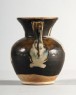 Huangdao black ware ewer with white splashes (oblique)