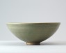 Greenware bowl with lotus decoration (oblique)