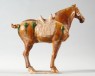 Figure of a horse with saddle (oblique)