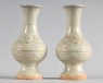 White ware vase with lotus decoration and taotie mask handles (oblique)