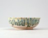 Bowl with blue splash decoration (oblique)