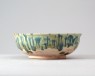 Bowl with blue splash decoration (oblique)