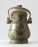 Ritual wine vessel, or you, with thunder-scroll pattern (oblique)