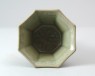 Greenware octagonal stem cup with floral decoration (oblique)