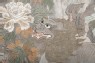 Two shishi, or lion dogs, and their young beneath a waterfall (detail, Cat. No. 5)